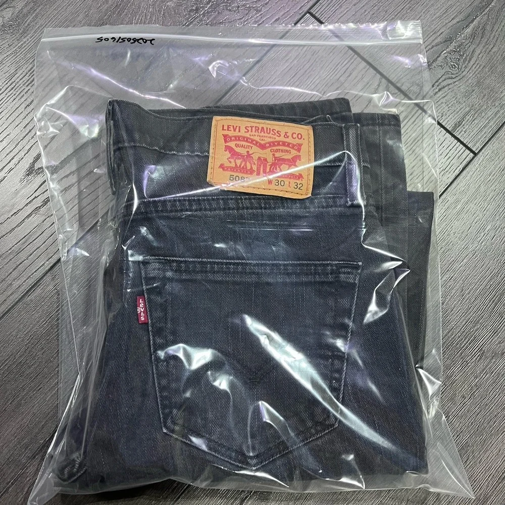 Levis Jeans Mens 30x31 Charcoal‎ Black Dark Wash  Denim Grunge Punk Metal 508